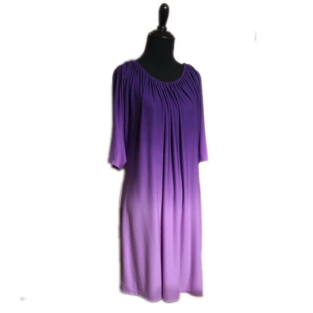 Tiana B. Purple Ombré Knee Length Shift Dress